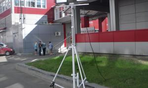 Белая мачта М15-36 с кольцом для поворота в сборе с прожекторами